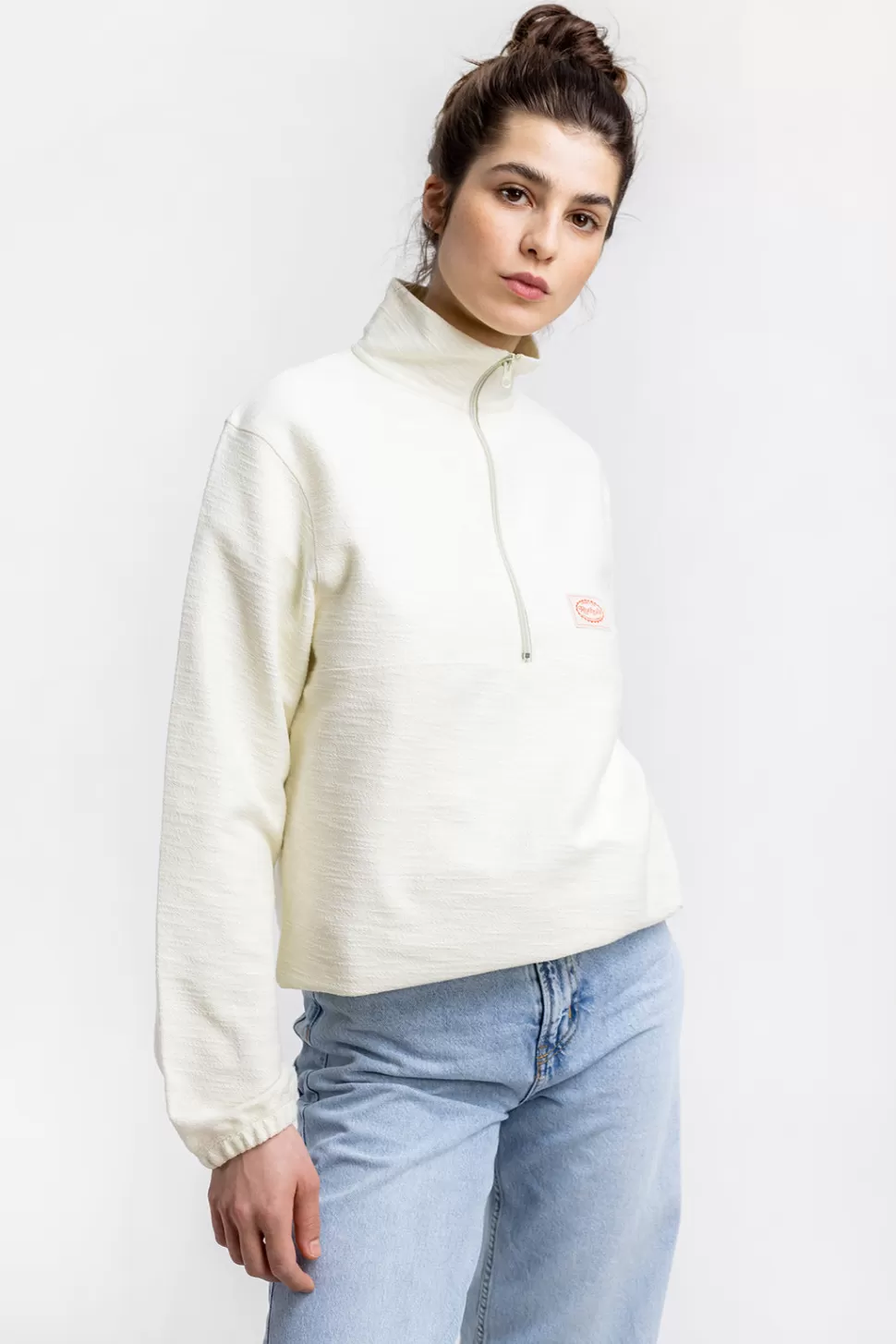 Rotholz Sweatshirts*Divided Half Zip Sweatshirt Off-White