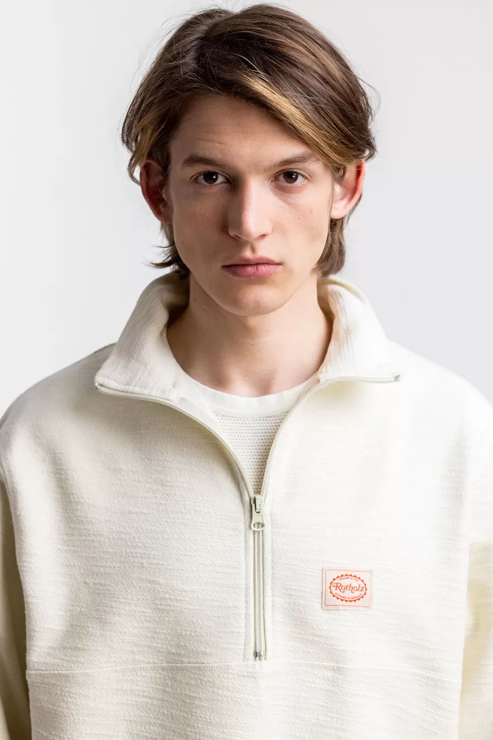 Rotholz Sweatshirts*Divided Half Zip Sweatshirt Off-White