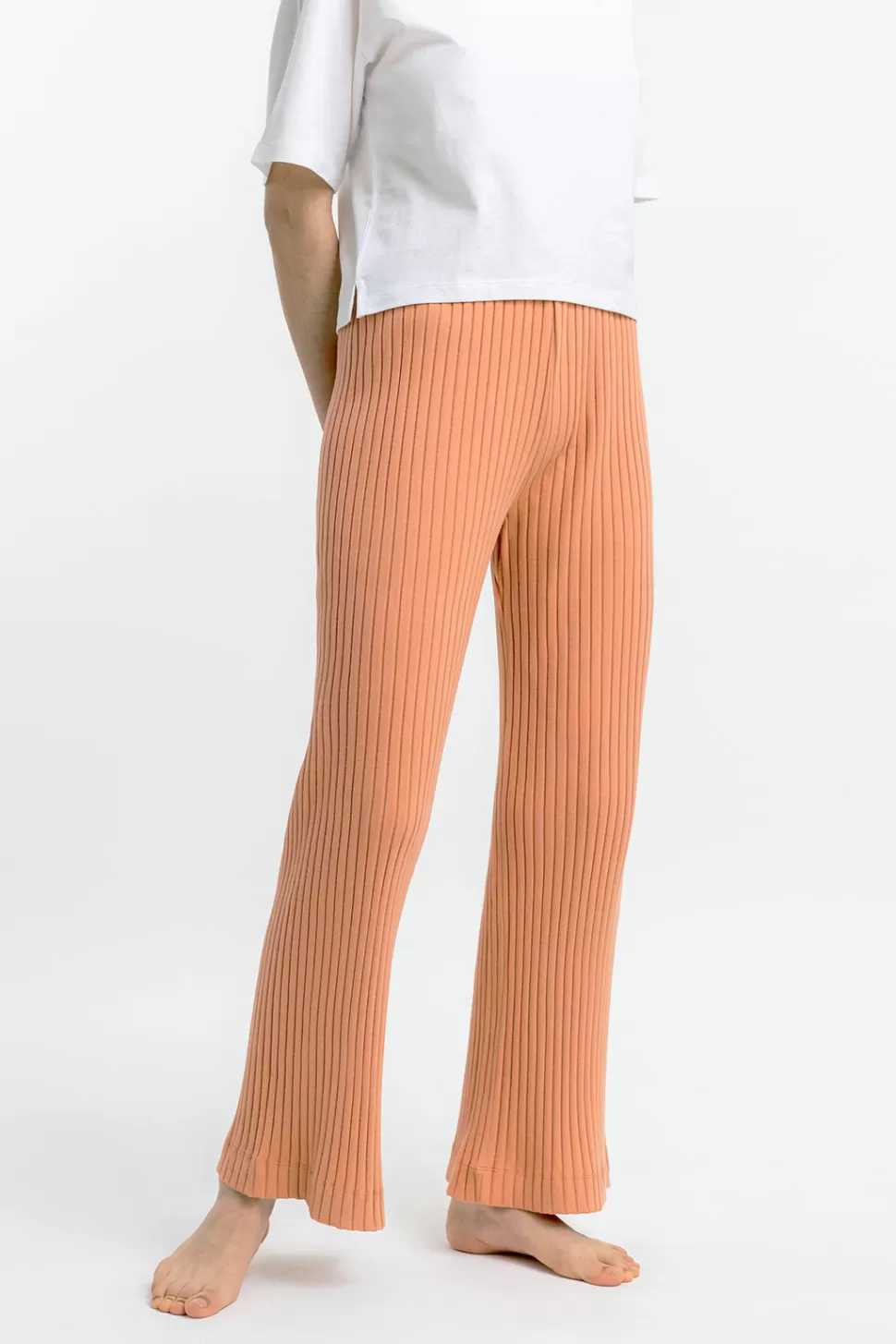 Rotholz Hosen & Shorts*Gerippte Hose Aus Bio-Baumwolle Apricot