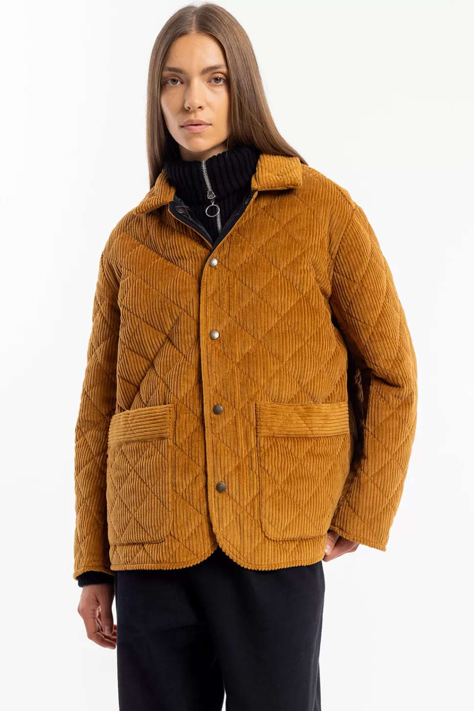 Rotholz Jacken*Gesteppte Cord Jacke - Toffee