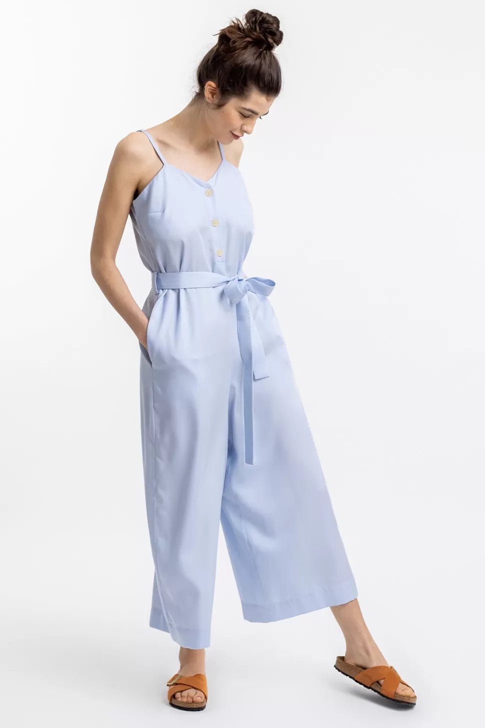 Rotholz Kleider & Jumpsuits*Jumpsuit Aus Lyocell Hellblau