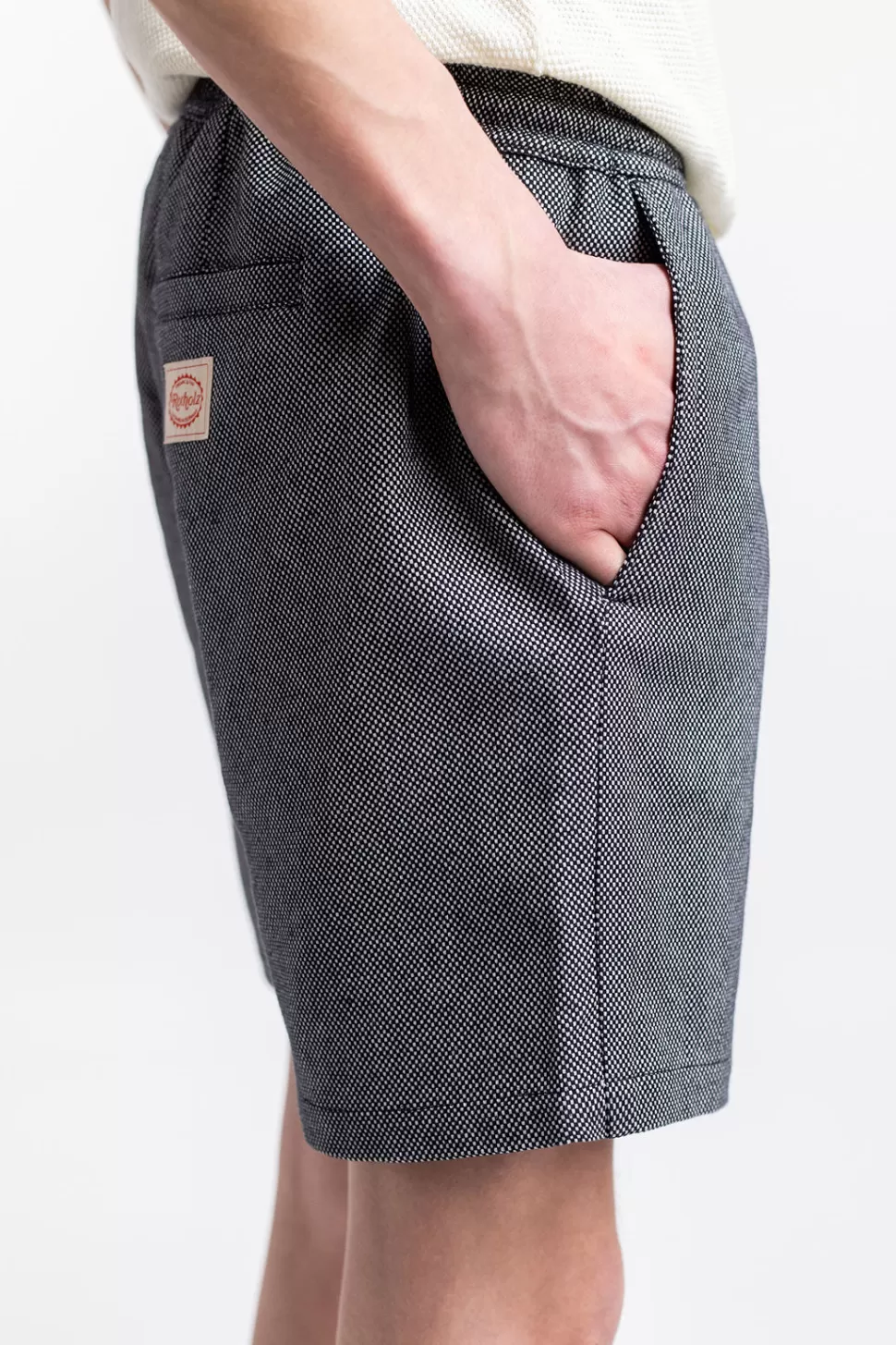 Rotholz Hosen*Kurze Hose Aus Bio-Baumwoll Twill Schwarz Kariert