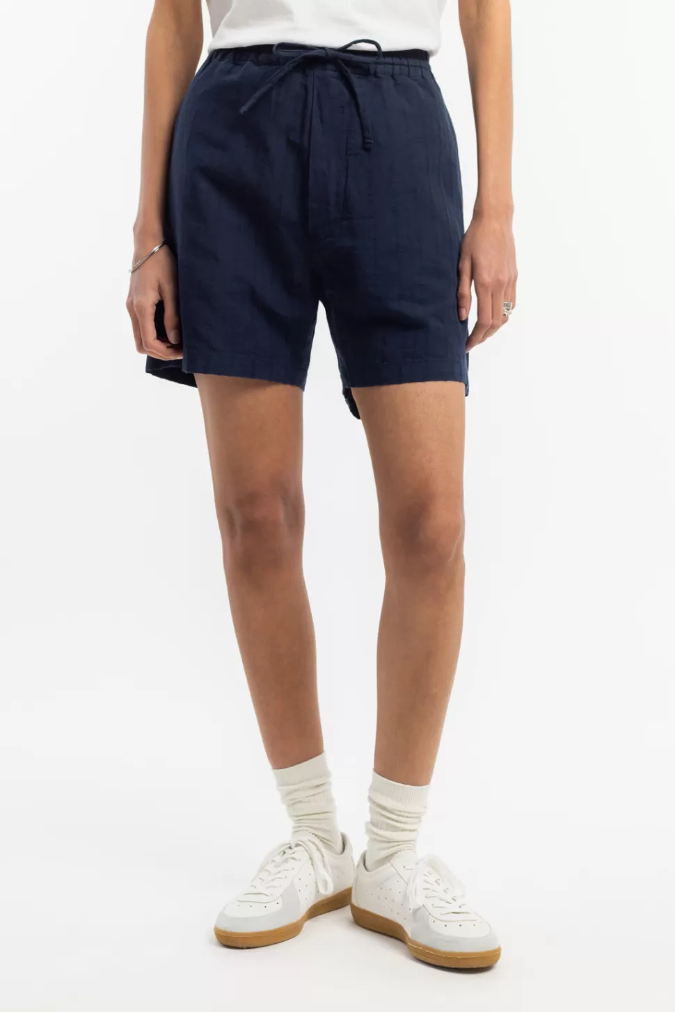 Rotholz Hosen & Shorts*Kurze Hose Leinen Mix - Dunkelblau