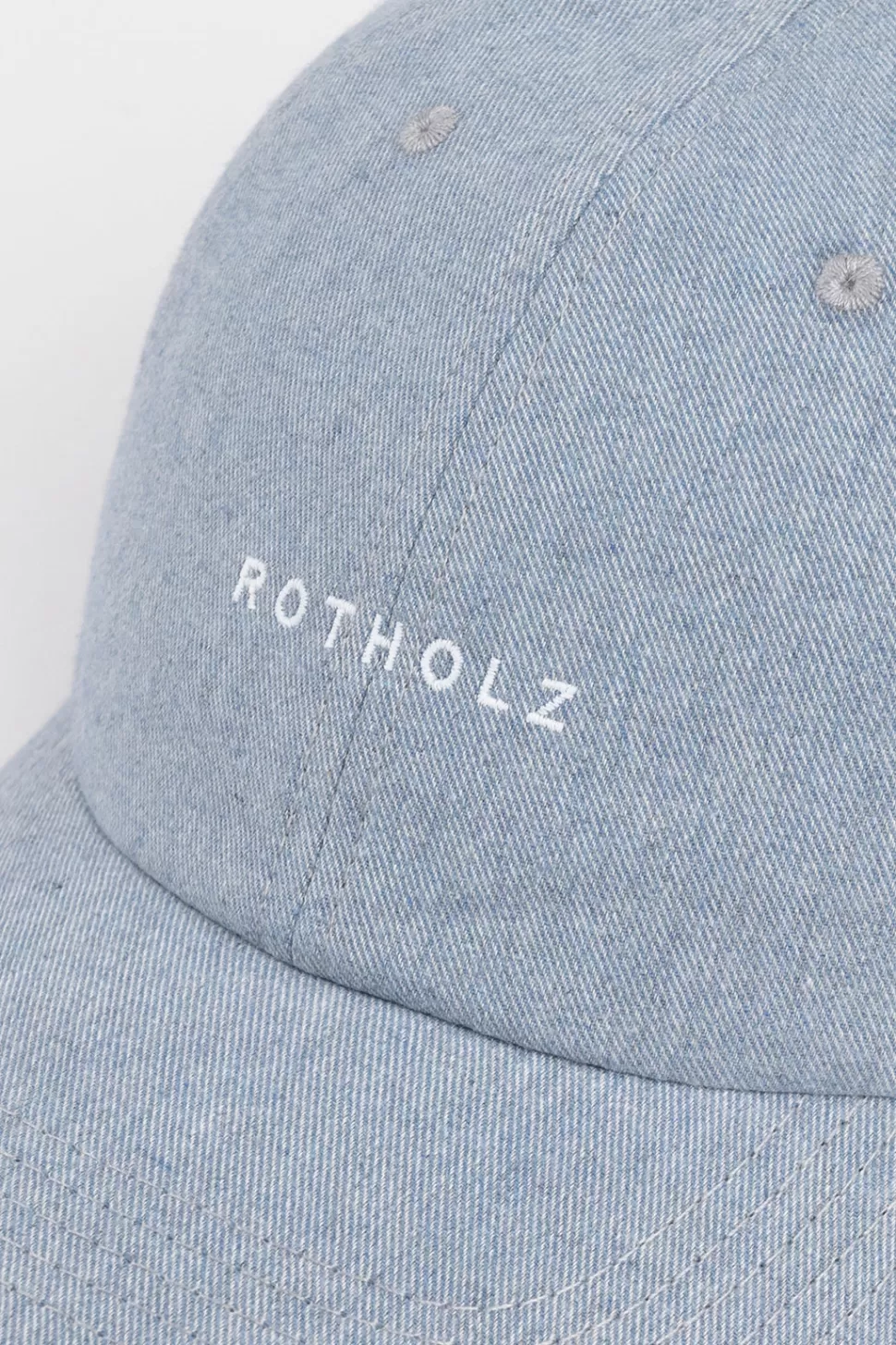 Rotholz Caps*Logo Dad Cap Bio Baumwolle - Denim Blau