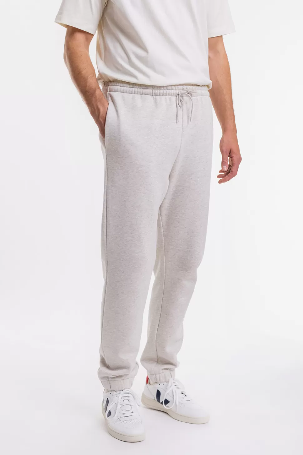 Rotholz Hosen*Logo Sweatpants Aus Bio-Baumwolle Grau Meliert