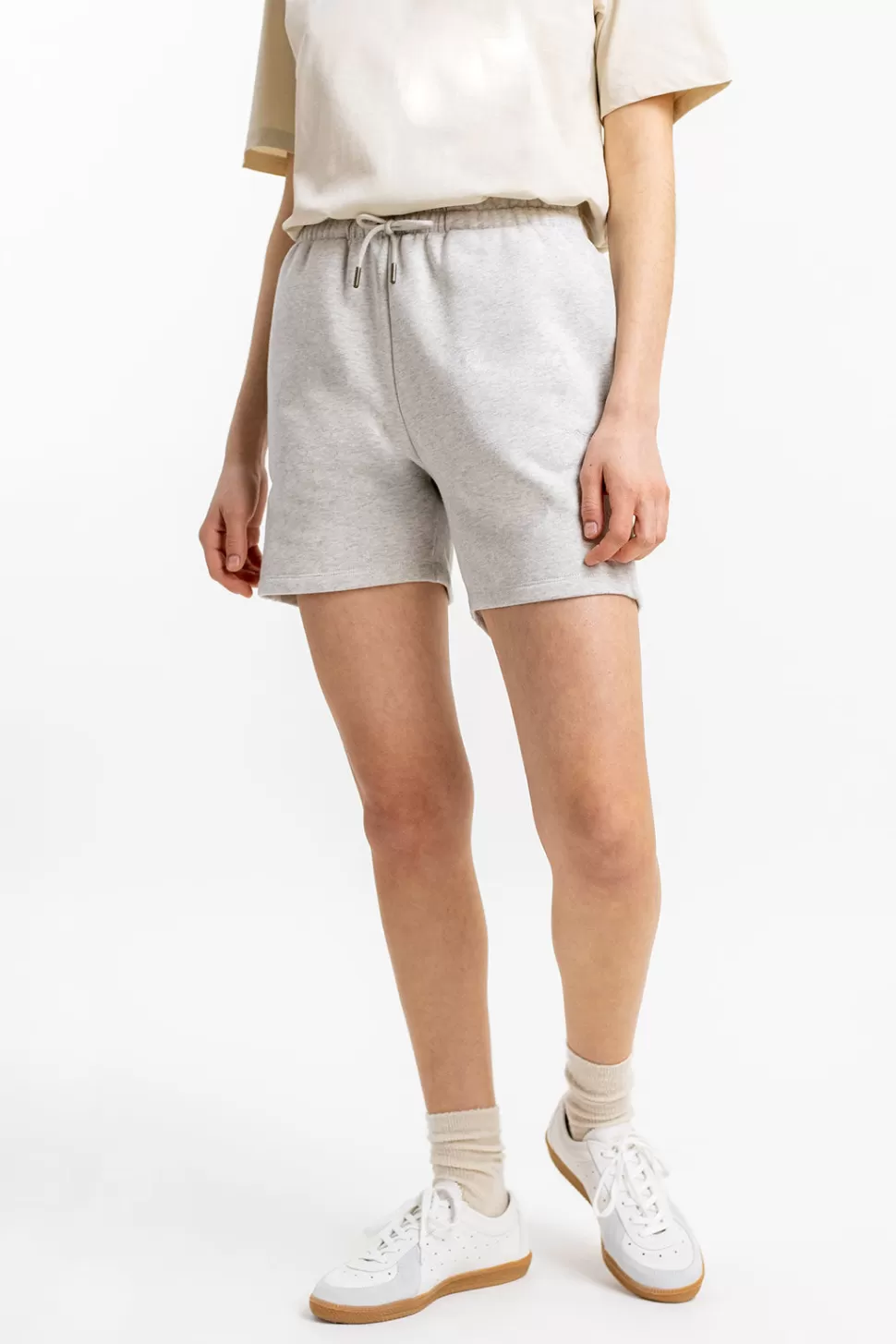 Rotholz Hosen & Shorts*Logo Sweatshorts Aus Bio-Baumwolle Grau