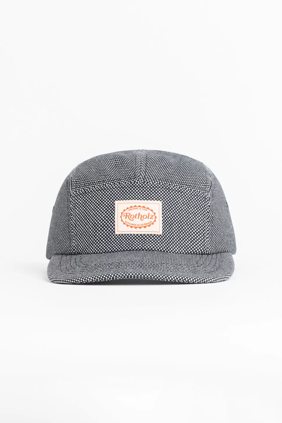 Rotholz Caps*Retro 5-Panel Cap Schwarz Kariert