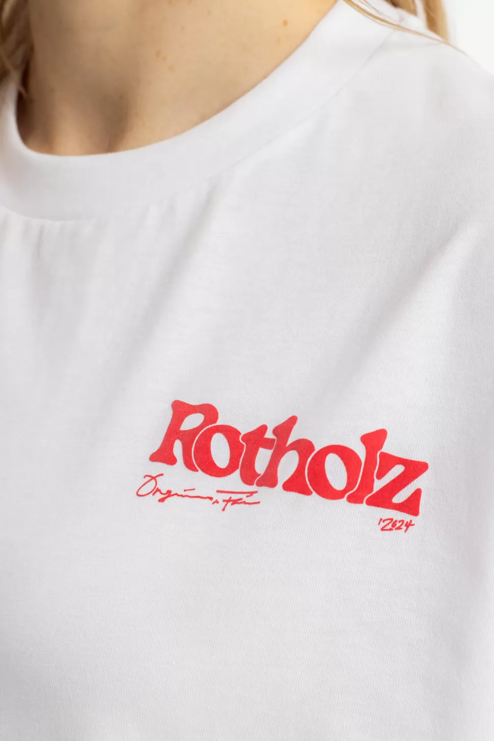 Rotholz T-Shirts & Tops*Retro Logo T-Shirt Bio Baumwolle - Weis