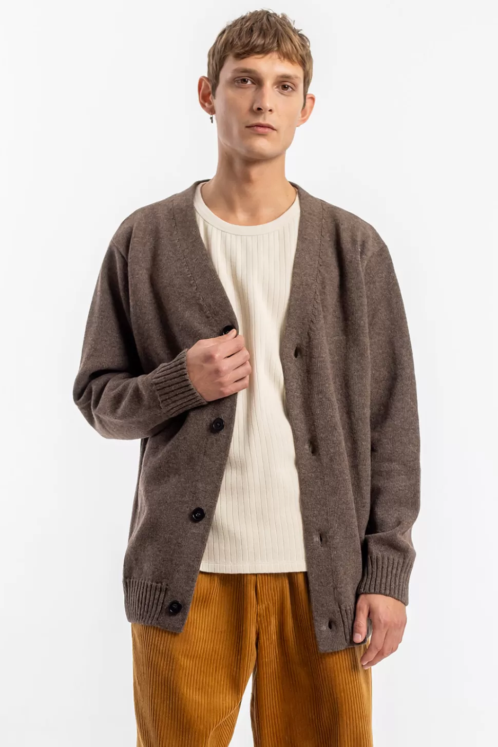 Rotholz Strickwaren*Strick Cardigan Wollmischung - Braun