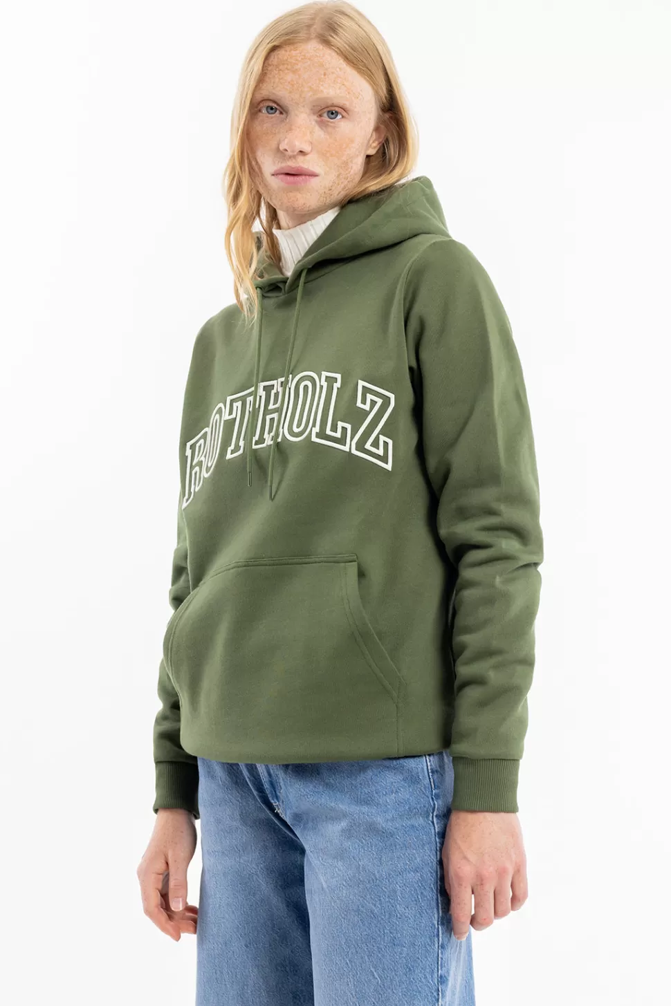 Rotholz Sweatshirts*Varsity Logo Hoodie Bio Baumwolle - Grun